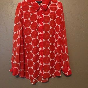 Button down sheer blouse